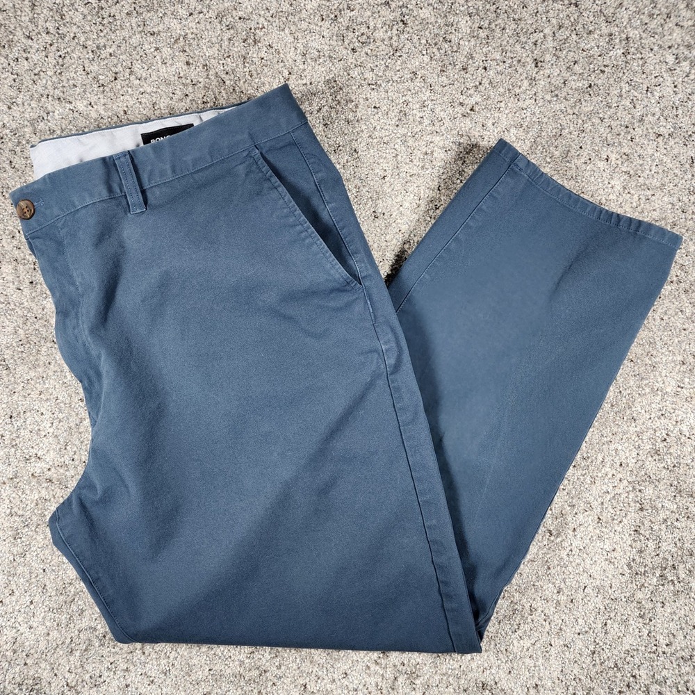 Bonobos Chino Pants Mens 44x30 Straight Stretch Blue Flat Front Good